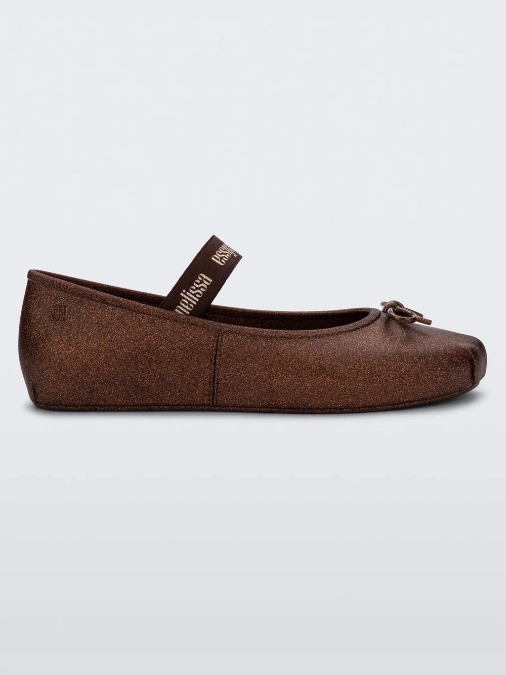 Melissa Sophie Flats Brown Glitter Mary Jane Ballet Flat